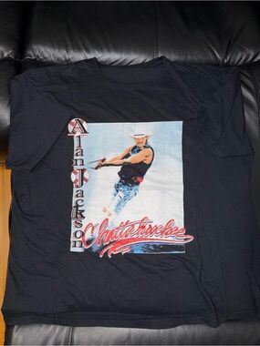 JACKSON Black Graphic Tee with Multicolor Chattahoochee Print